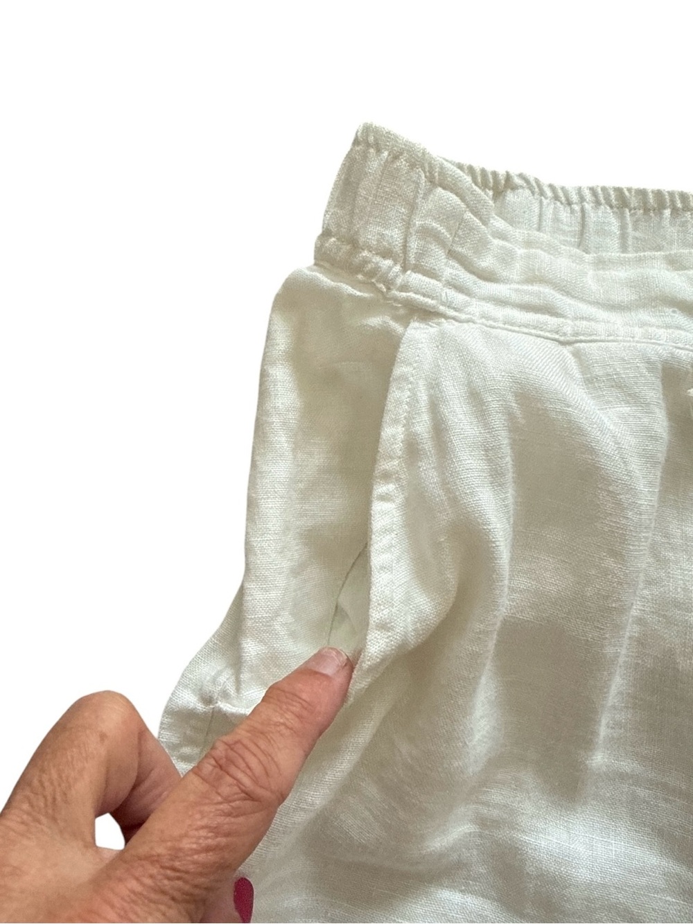 Vince Camuto Linen Wide-Leg Pants White XL Pull On Drawstring Lagenlook Boho - Picture 6 of 12